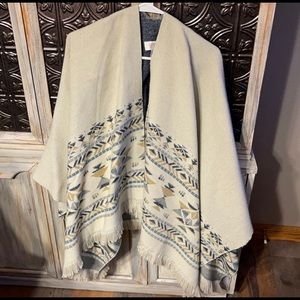 Aztec Print Poncho